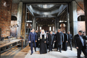 Святейший Патриарх Кирилл ознакомился с ходом строительства храма свв. Космы и Дамиана в Калининграде