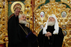 Patriarhul Kiril la biserica Sfintei Treimi şi la gimnaziului ortodox din preajma catedralei Adormirii Maicii Domnului din Troiţe-Lâkovo