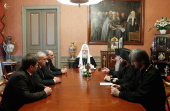 Встреча Святейшего Патриарха Кирилла с архиепископом Владикавказским Зосимой и главами республик Северного Кавказа