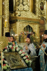 Slujirea Patriarhului Kiril în catedrala Bogoiavlenski din Elohovo în ajunul sărbătorii Icoanei Maicii Domnului de la Kazani