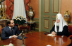 Întîlnirea Preafericitului Patriarh Kiril cu guvernatorul Ţinutului Krasnoiarsk L.V. Kuzneţov şi pe mitropolitul Pantelimon de Krasnoiarsk şi Acinsk