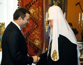 Preafericitul Patriarh Kiril s-a întâlnit cu Dl V.V. Filat - prim-ministrul Republicii Moldova