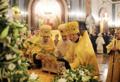 Всенощное бдение в Храме Христа Спасителя в канун празднования 65-летия Предстоятеля Русской Церкви