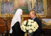 Поздравление Святейшего Патриарха Кирилла с 65-летием председателем Правительства РФ В.В. Путиным