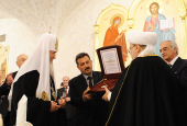 Recepţia pentru oaspeţii veniţi să-l felicite pe Întâistătătorul Bisericii Ortodoxe Ruse cu aniversarea a 65 de ani de la naştere