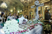 Панахида біля гробниці приснопам'ятного Патріарха Олексія II у Богоявленському кафедральному соборі в третю річницю з дня його смерті