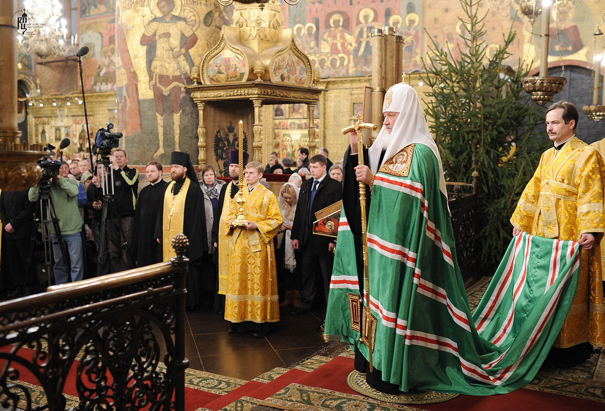 Патриаршее служение в Успенском соборе Московского Кремля в неделю по Рождестве Христовом