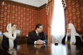 Встреча Святейшего Патриарха Кирилла с исполняющим обязанности Президента Молдовы М. Лупу