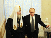Felicitarea preşedintelui Executivului Rusiei V.V. Putin adresată Preafericitului Patriarh Kiril cu ocazia aniversării intronizării
