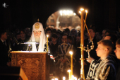 Slujire Patriarhală în miercurea din prima săptămână a Postului Mare. Citirea canonului sfântului Andrei Criteanul la manăstirea stavropighială de călugări Întâmpinarea Domnului