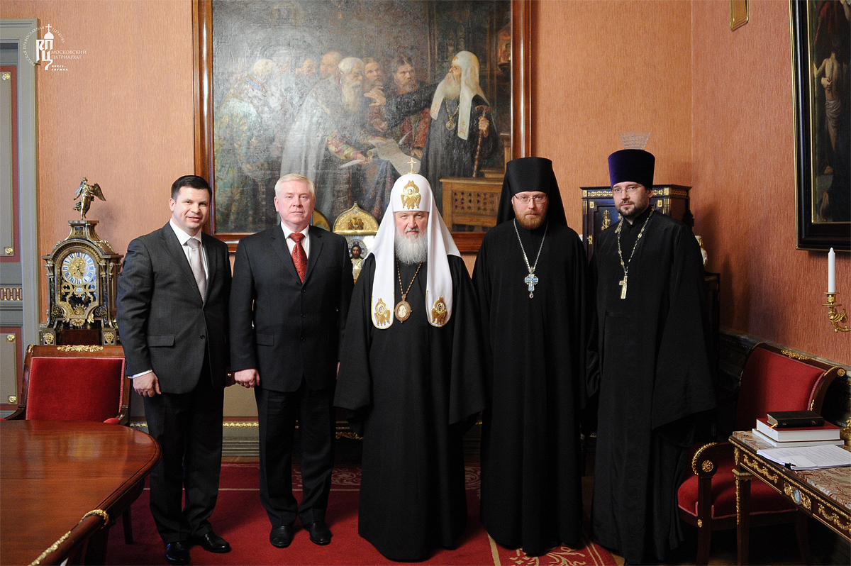Встреча Святейшего Патриарха Кирилла с президентом Всемирного баптистского альянса пастором Джоном Аптоном