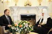 Встреча Святейшего Патриарха Кирилла с Президентом Приднестровья Евгением Шевчуком