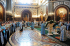 Slujba de priveghere în catedrala Hristos Mântuitorul în ajunul sărbătorii Bunei Vestiri