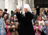 В праздник Благовещения Пресвятой Богородицы митрополит Ювеналий совершил Литургию в Новодевичьем монастыре