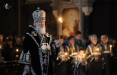 Святейший Патриарх Кирилл совершил утреню Великого пятка с чтением двенадцати Страстных Евангелий