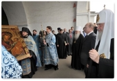 Stenograma discursului preşedintelui Guvernului Federaţiei Ruse V.V. Putin şi al Preafericitului Patriarh al Moscovei şi al întregii Rusii Kiril la transmiterea Bisericii Ortodoxe Ruse a icoanei Maicii Domnului de Iveria