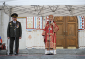 Întâistătătorul Bisericii Ortodoxe Ruse a participat la acţiunea spiritual-patriotică „Parada sfântului Gheorghe – copiii biruitorilor”
