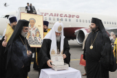 Întâmpinarea chivotului cu moaștele sfântului dreptului Lazăr, cel înviat a patra zi, la aeroportul Vnukovo-3