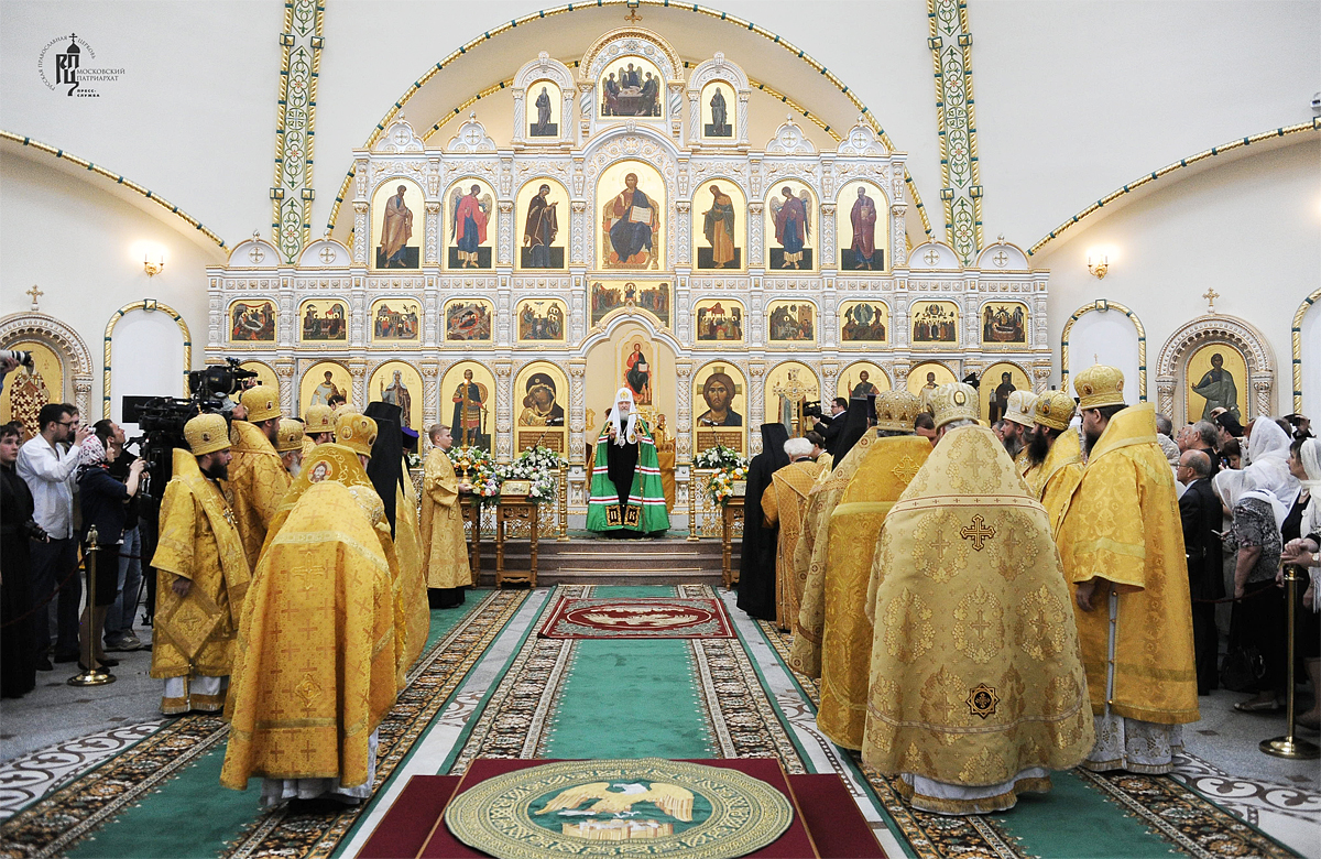 Cinul sfinţirii mari a catedralei în cinstea sfântului cneaz Igor de Cernigov în Peredelkino. Dumnezeiasca liturghie. Hirotonia arhimandritului Sofronie (Balandin) în treapta de episcop de Kineli