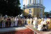Патриарший визит на Украину. Божественная литургия в Киево-Печерской лавре в день памяти святого равноапостольного князя Владимира