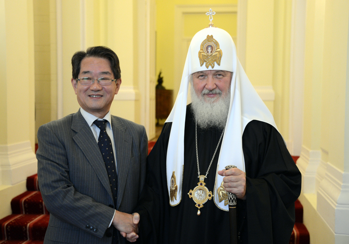 Întâlnirea Preafericitului Patriarh Kiril cu ambasadorul Japoniei în Rusia Harada Tikahito