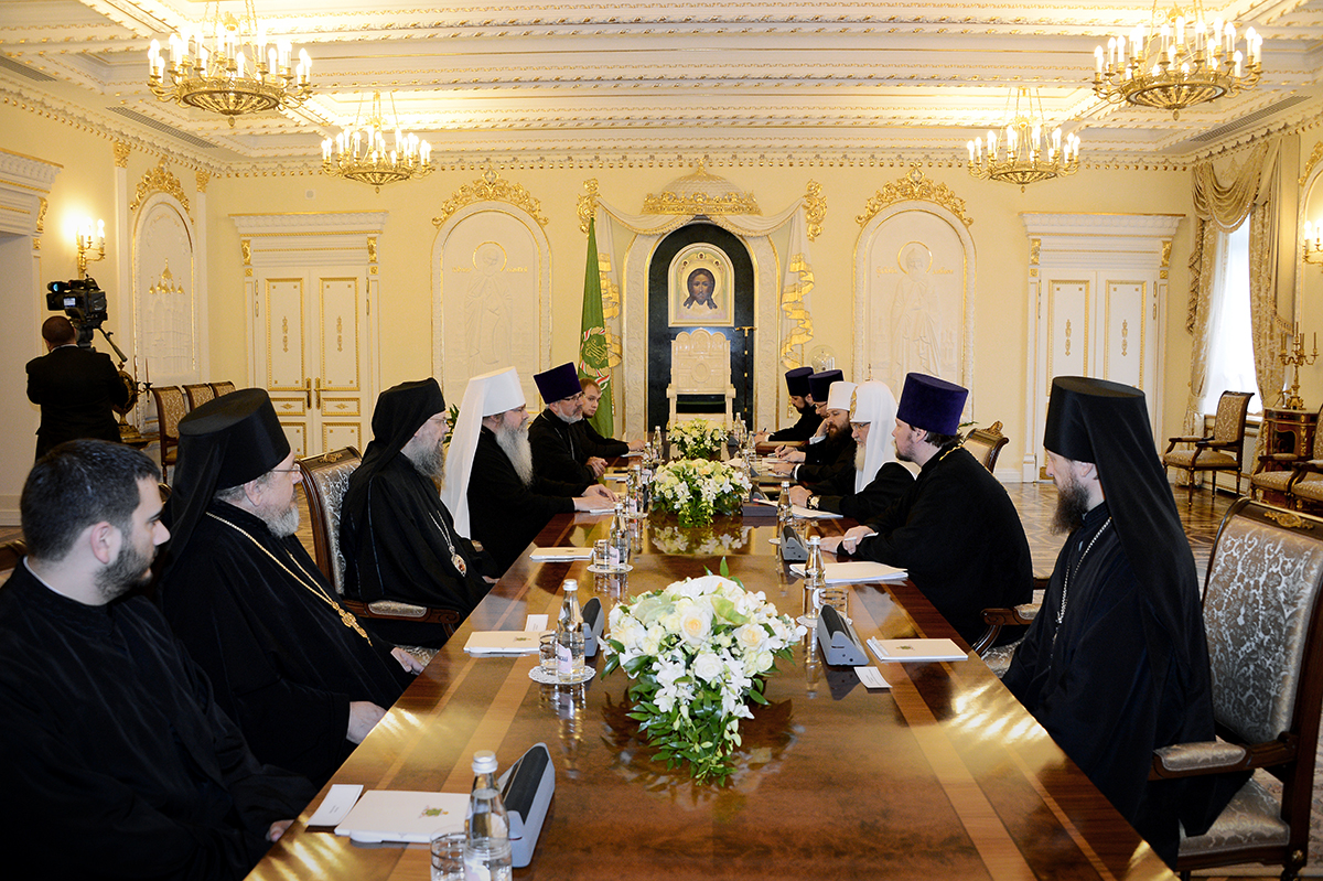 Întâlnirea Sanctității Sale Patriarhul Chiril cu delegația Bisericii Ortodoxe din America
