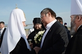 Vizita Patriarhului la Mitropolia de Kuzbass. Sosirea la Novokuznetsk