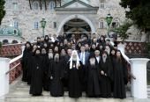 Vizita Sanctității Sale Patriarhului Chiril în Grecia. Liturghia în biserica rusă „Acoperământul Maicii Domnului” pe Athos