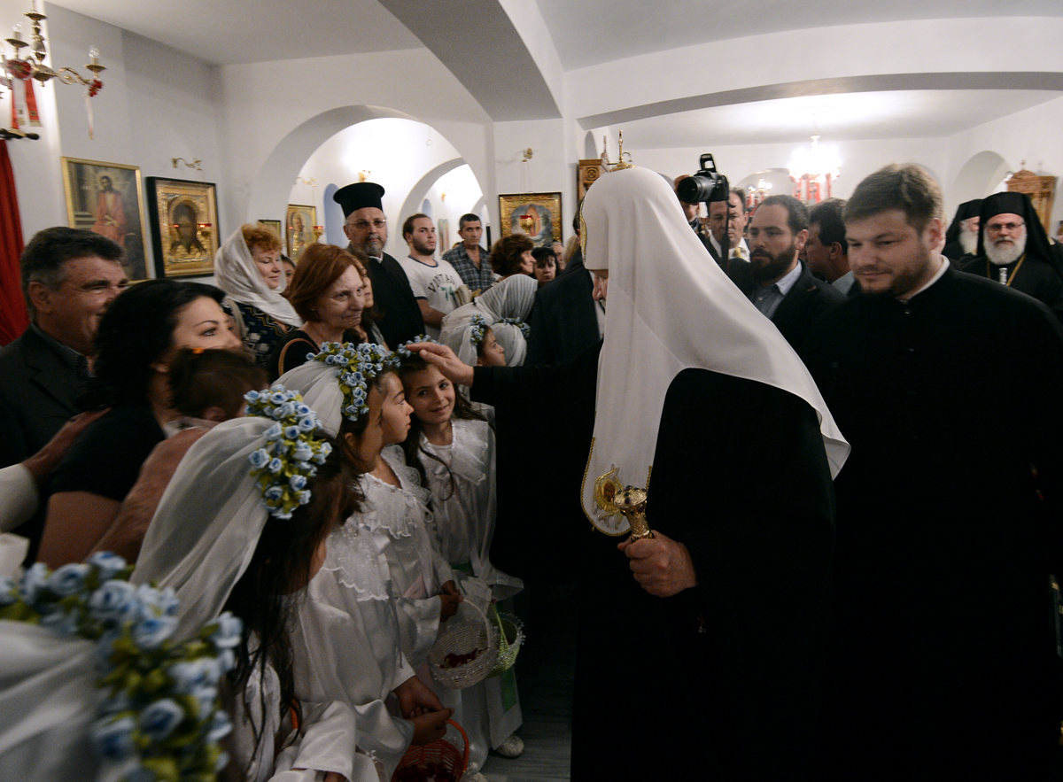 Визит Святейшего Патриарха Кирилла в Грецию. Посещение храма Панагия Сумела