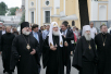 Vizita Preafericitului Patriarh Chiril la lavra sfântului Alexandru Nevski. Litia pe mormântul mitropolitului Nicodim (Rotov)