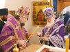 Slujirea Patriarhului de sărbătoarea Înălţarea Cinstitei Cruci a Domnului la biserica „Sfântul ierarh Nicolae”. Hirotonia arhimandritului Ghermoghen (Seryi) în treapta de episcop de Miciurinsk şi Morşansk