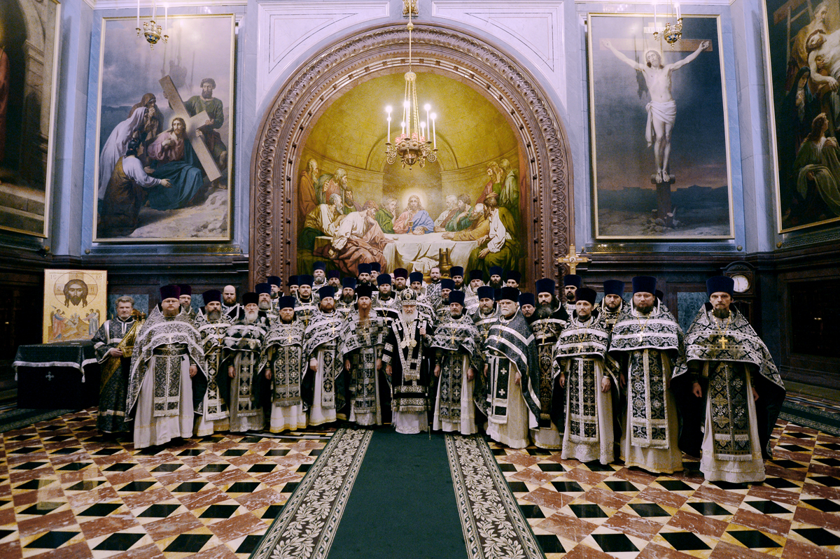 Slujirea patriarhului în miercurea mare la catedrala „Hristos Mântuitorul”