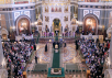 Slujirea Patriarhului în Joia Mare în catedrala „Hristos Mântuitorul”. Dumnezeiasca liturghie, cinul sfințirii mirului, cinul spălării picioarelor