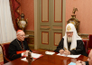 Зустріч Святішого Патріарха Кирила з почесним головою Папської ради з культури кардиналом Полем Пупаром