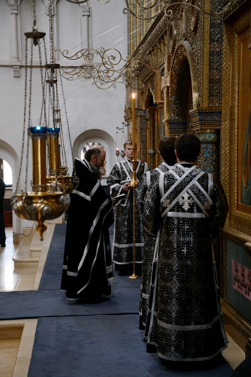 Патриаршее служение в понедельник первой седмицы Великого поста в Зачатьевском ставропигиальном монастыре