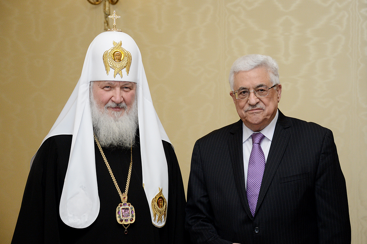 Встреча Святейшего Патриарха Кирилла с Главой Палестинской национальной администрации Махмудом Аббасом