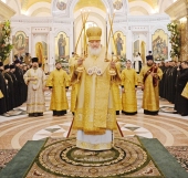 Святейший Патриарх Кирилл совершил всенощное бдение в кафедральном соборе Калининграда