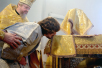 Slujirea Patriarhului în duminica vameşului şi a fariseului în biserica „Înălţarea Crucii Domnului” în Altufievo