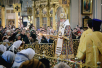 Патріарше служіння в день пам'яті святителя Олексія Московського в Богоявленському кафедральному соборі м. Москви