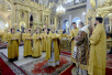 Slujirea Patriarhului de ziua pomenirii sfântului ierarh Alexii al Moscovei la catedrala „Botezul Domnului” în or. Moscova
