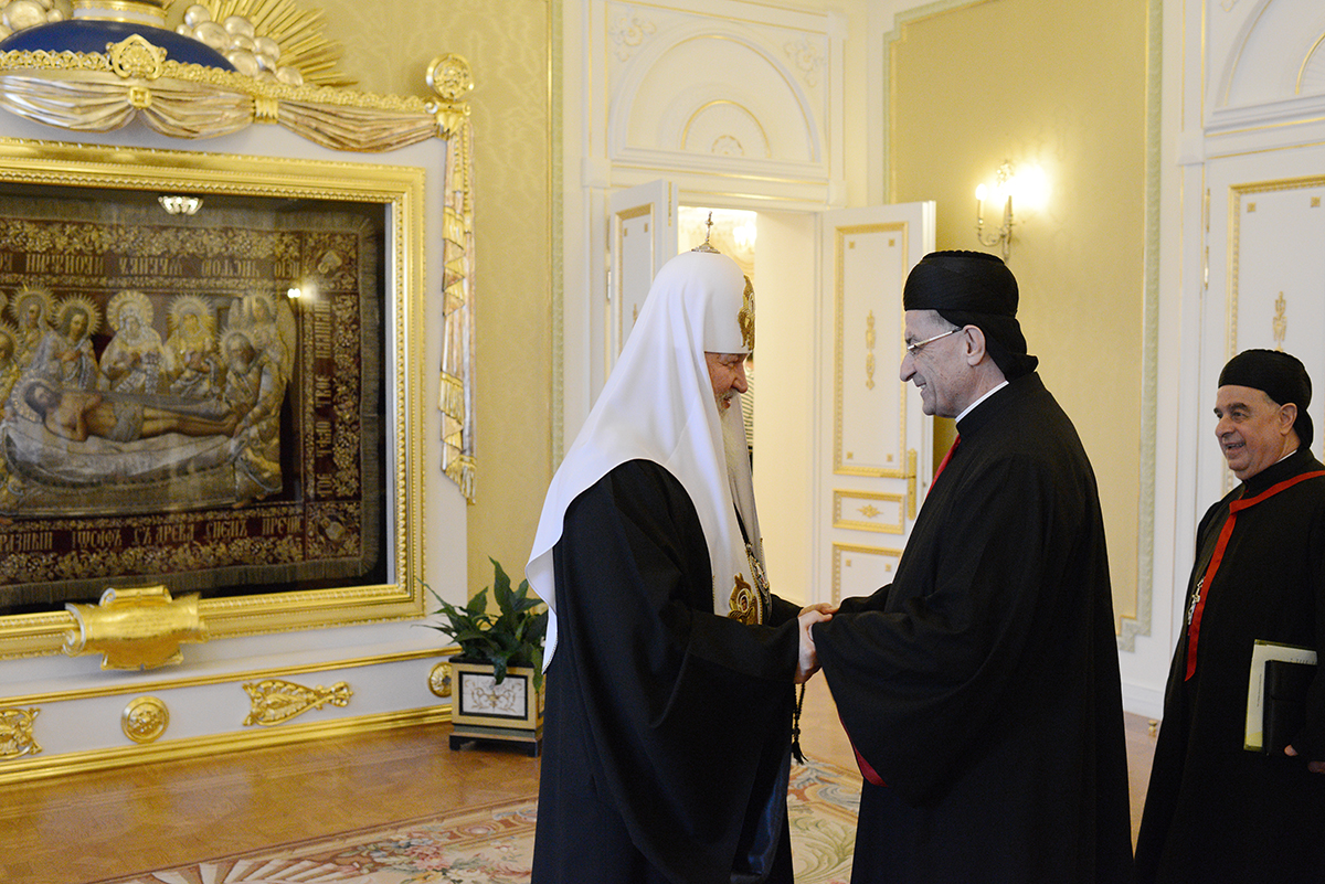 Встреча Святейшего Патриарха Кирилла с Маронитским Патриархом Бeшарой Бутросом ар-Раи