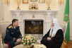 Întâlnirea Preafericitului Patriarh Chiril cu comandantul-şef al Forţelor armate terestre ale Rusiei general-colonelul V.V. Cirkin