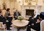 Встреча Святейшего Патриарха Кирилла c послом Ирака в России Исмаилом Шафиком Мухсином