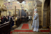 Патріарше служіння в день свята Введення в храм Пресвятої Богородиці в Успенському соборі Московського Кремля