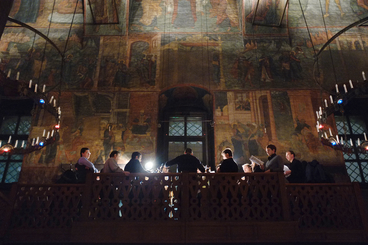 Хор на чтении канона прп. Андрея Критского в Сретенском ставропигиальном монастыре