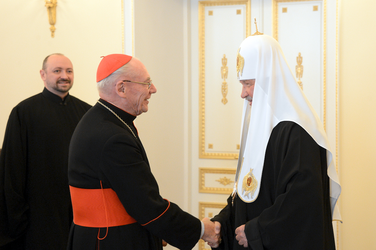 Встреча Святейшего Патриарха Кирилла с почетным председателем Папского совета по культуре кардиналом Полем Пупаром