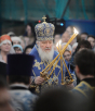 Slujirea Patriarhului de sărbătoarea Intrarea în biserică a Preasfintei Născătoare de Dumnezeu la catedrala „Adormirea Maicii Domnului” în Kremlin, or. Moscova