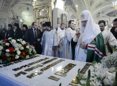 La aniversarea a cincea din ziua decesului pururea pomenitului Patriarh Alexii II, Întâistătătorul Bisericii Ruse a oficiat parastasul la catedrala „Botezul Domnului” în Elohovo