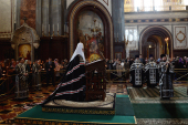 Întâistătătorul Bisericii Ruse a oficiat utrenia cu citirea Canonului cel Mare al sfântului Andrei Criteanul în catedrala „Hristos Mântuitorul”