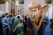 Освящение точного списка Владимирской иконы Божией Матери для храма в Вышгороде близ Киева